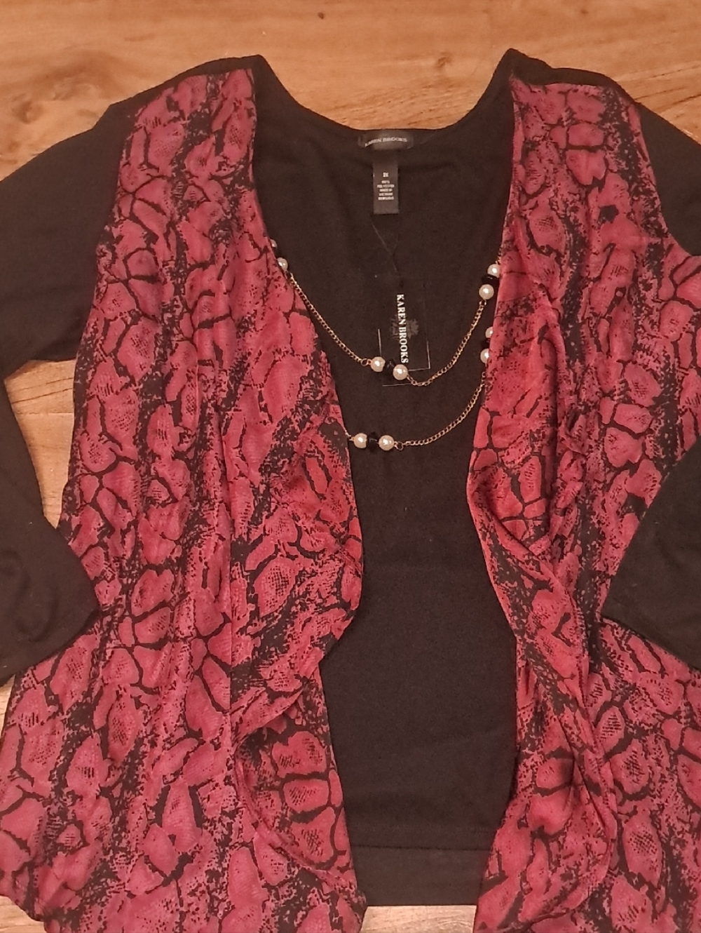 NWT Karen Brooks Women's Layered Sweater